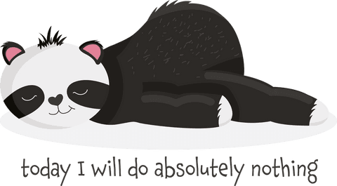 cute sleeping panda illustration saying 'today i will do absolutely nothing' - Download Free Stock Videos Pikwizard.com