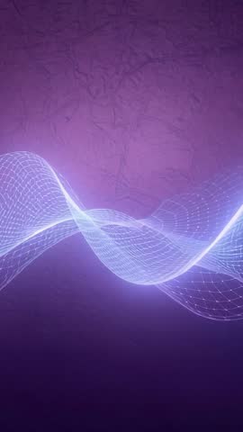 Pulsing Luminous Mesh Wave Traveling Across Purple Wall Vertical Motion Wallpaper Loop