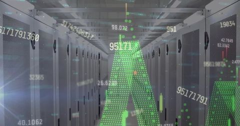 Digital Data Overlays on Modern Server Clusters - Download Free Stock Images Pikwizard.com