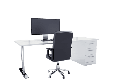 modern office desk setup with computer on transparent background - Download Free Stock Videos Pikwizard.com
