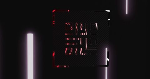 Glowing QR Code on Black Background with Red Neon Lights