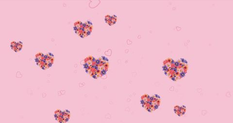 Floating Flower Hearts on Pink Background for Romance - Download Free Stock Images Pikwizard.com