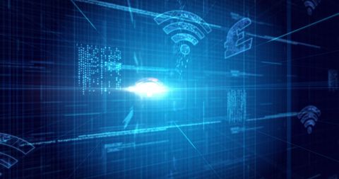 Glowing Wifi Icon on Digital Processor Background - Download Free Stock Images Pikwizard.com