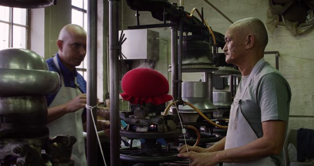 Two Men Working in a Textile Factory - Download Free Stock Images Pikwizard.com