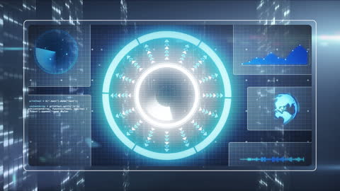 Futuristic Technology and Data Processing Animation
