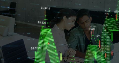 Diverse Colleagues Analyzing Digital Data Charts in Office Setting - Download Free Stock Images Pikwizard.com