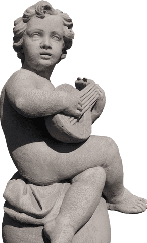 transparent stone sculpture cherub with musical instrument - Download Free Stock Videos Pikwizard.com