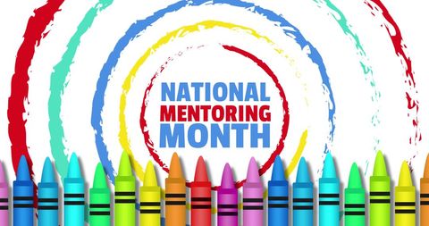 National Mentoring Month Celebration with Colorful Crayons - Download Free Stock Images Pikwizard.com