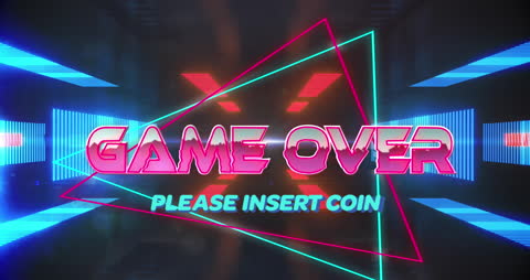 Retro Game Over Animation in Neon Style