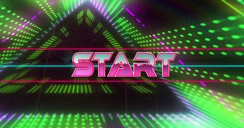 Retro Neon Digital Start Banner in Dynamic Colors