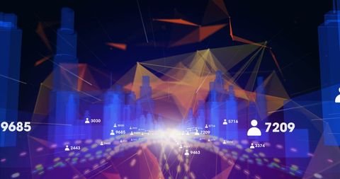 Futuristic Digital Cityscape with Data Visualization - Download Free Stock Images Pikwizard.com