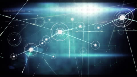 Futuristic Digital Network Interface with Connections