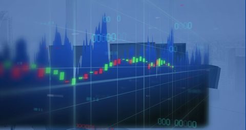 Dynamic Financial Graphs Over Office Workspace - Download Free Stock Images Pikwizard.com