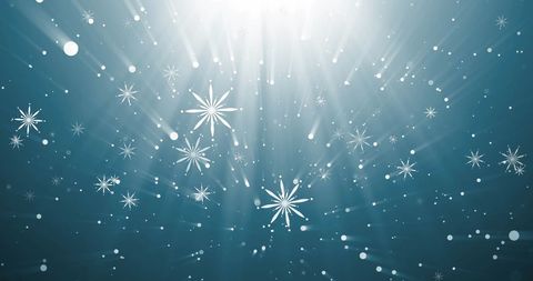 Falling Snowflakes and Light Rays on Blue Background - Download Free Stock Images Pikwizard.com