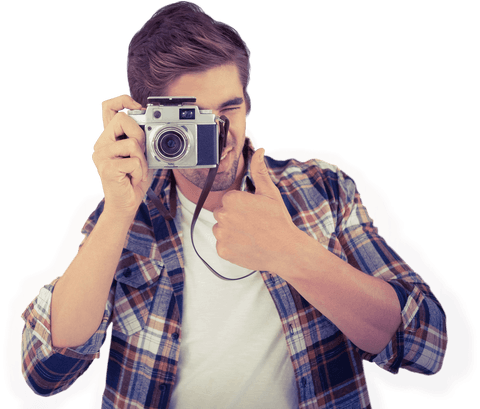 Transparent Hipster with Camera Showing Thumbs Up - Download Free Stock Videos Pikwizard.com
