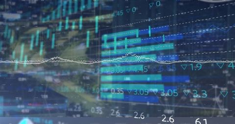 Dynamic Finance Double Exposure with Graphs and Data Interfaces - Download Free Stock Images Pikwizard.com