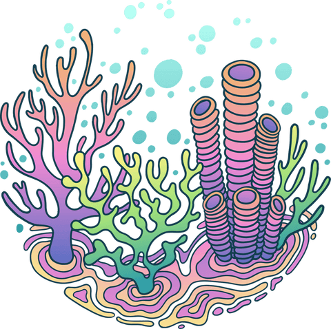 Pastel Coral Reef Ecosystem on Transparent Background - Download Free Stock Videos Pikwizard.com