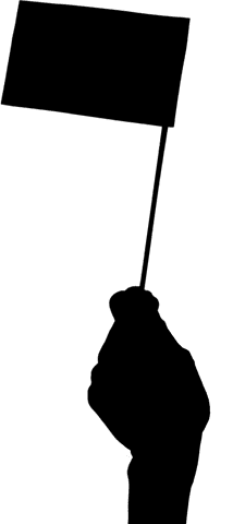 Silhouette of Hand Holding Flag PNG on Transparent Background