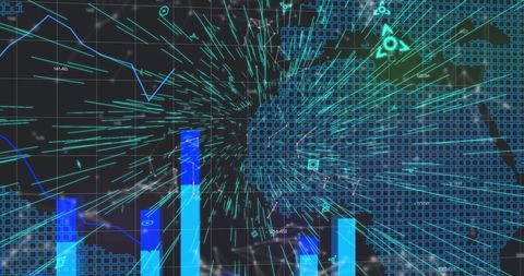 Global Data Processing with Dynamic Graphs Overlay - Download Free Stock Images Pikwizard.com