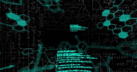 Futuristic Digital Data Interface Overlay on Mathematical Equations - Download Free Stock Images Pikwizard.com