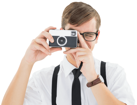 transparent hipster taking photo with retro camera - Download Free Stock Videos Pikwizard.com