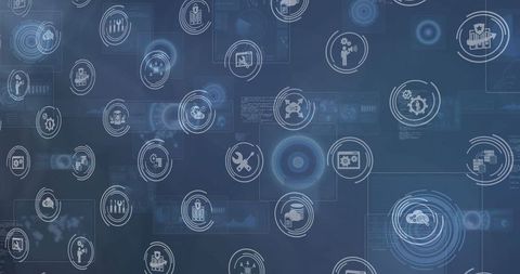 digital interface with tech icons and data connectivity concepts - Download Free Stock Images Pikwizard.com