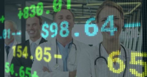 Medical Team Examining Healthcare's Financial Growth Indicators