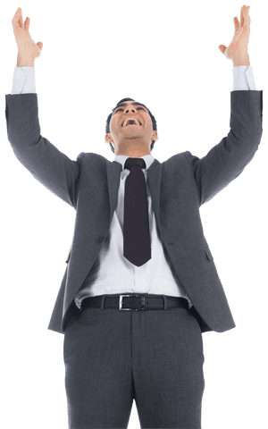 excited businessman raising arms transparent celebration - Download Free Stock Videos Pikwizard.com