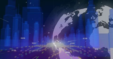 Futuristic Digital Globe and Data Streams Concept