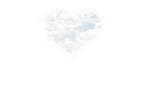 Heart shaped cloud illustration on transparent background