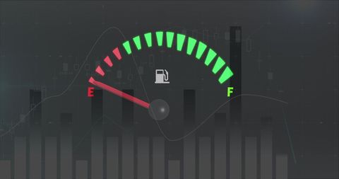 Fuel Gauge Display with Data Conceptual Overlay - Download Free Stock Images Pikwizard.com