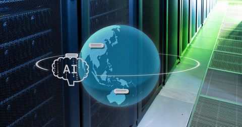 ai data processing in advanced server environment - Download Free Stock Images Pikwizard.com