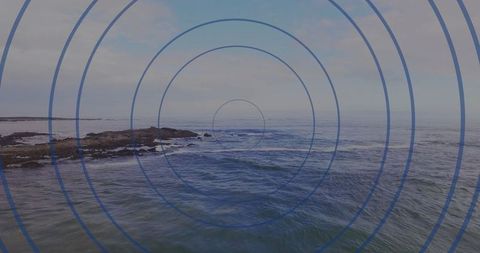 Tranquil Ocean Scene with Concentric Circles from Drone View - Download Free Stock Images Pikwizard.com