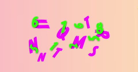 Neon Numbers and Letters Against Pastel Background - Download Free Stock Images Pikwizard.com