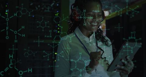 Female IT Technician Processing Scientific Data near Servers - Download Free Stock Images Pikwizard.com