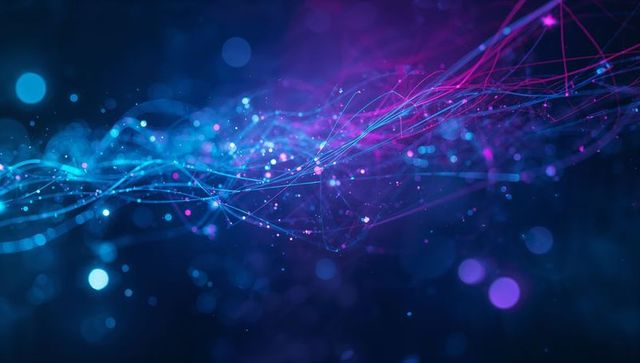 Dynamic Neon Filaments of Futuristic Data Streams