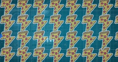 Seamless Pattern of Cartoon Pizza Slices on Playful Background