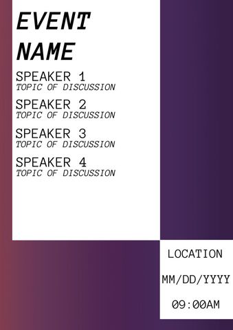 Minimalist Conference Poster Template with Speaker Details - Download Free Stock Templates Pikwizard.com