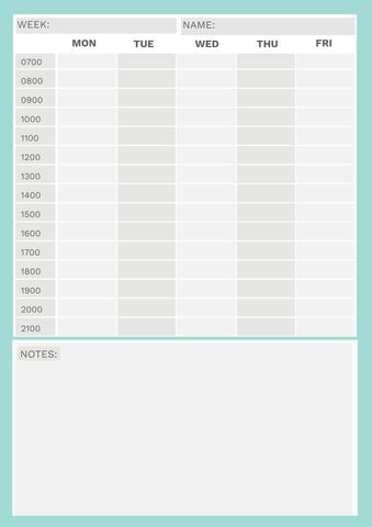 Editable Weekly Planner Template for Efficient Time Management - Download Free Stock Templates Pikwizard.com