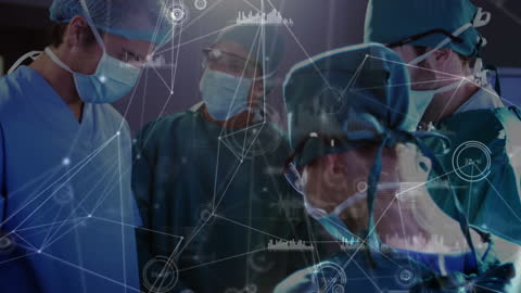 Team of Surgeons Using Advanced Technology in Surgery