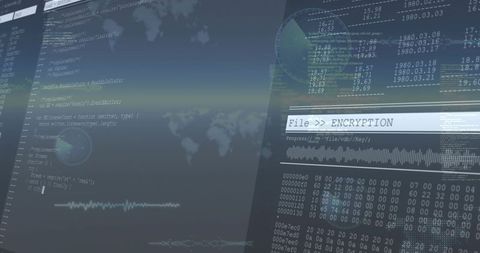 Cybersecurity Dashboard Showing File Encryption, Hex Dump and Data Visualization, Analytics