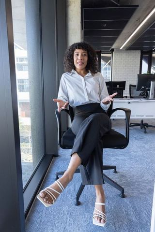 Professional woman innovating at contemporary workspace