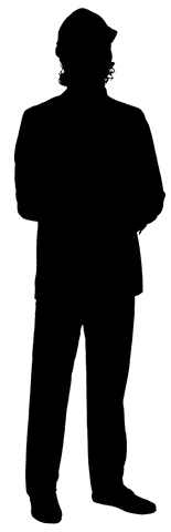 Silhouette of Man with Arms Crossed Dustoring Transparent Style