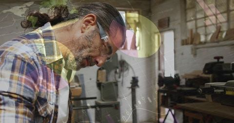 Experienced Woodworker Inspecting Plank in Workshop - Download Free Stock Images Pikwizard.com
