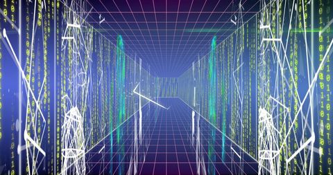 Futuristic Digital Binary Data Network Concept - Download Free Stock Images Pikwizard.com