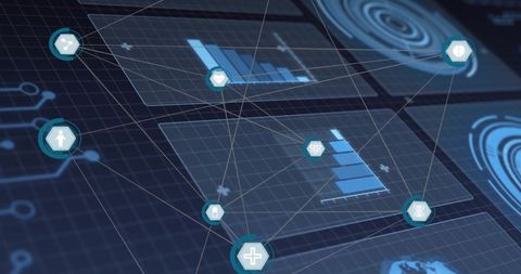 Futuristic Digital Network with Data Processing - Download Free Stock Images Pikwizard.com