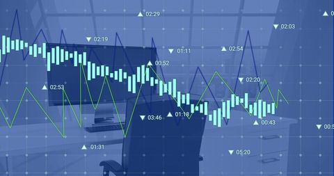 Digital Financial Data Analysis Overlay in Modern Office - Download Free Stock Images Pikwizard.com