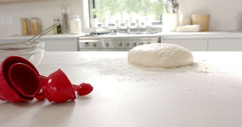 Fresh Dough on Floured Counter in Bright Modern Kitchen - Download Free Stock Images Pikwizard.com