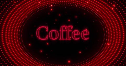Retro Red Neon Coffee Text with Dotted Light Pattern - Download Free Stock Images Pikwizard.com