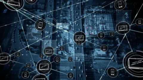 Futuristic Global Connectivity with Network Icons